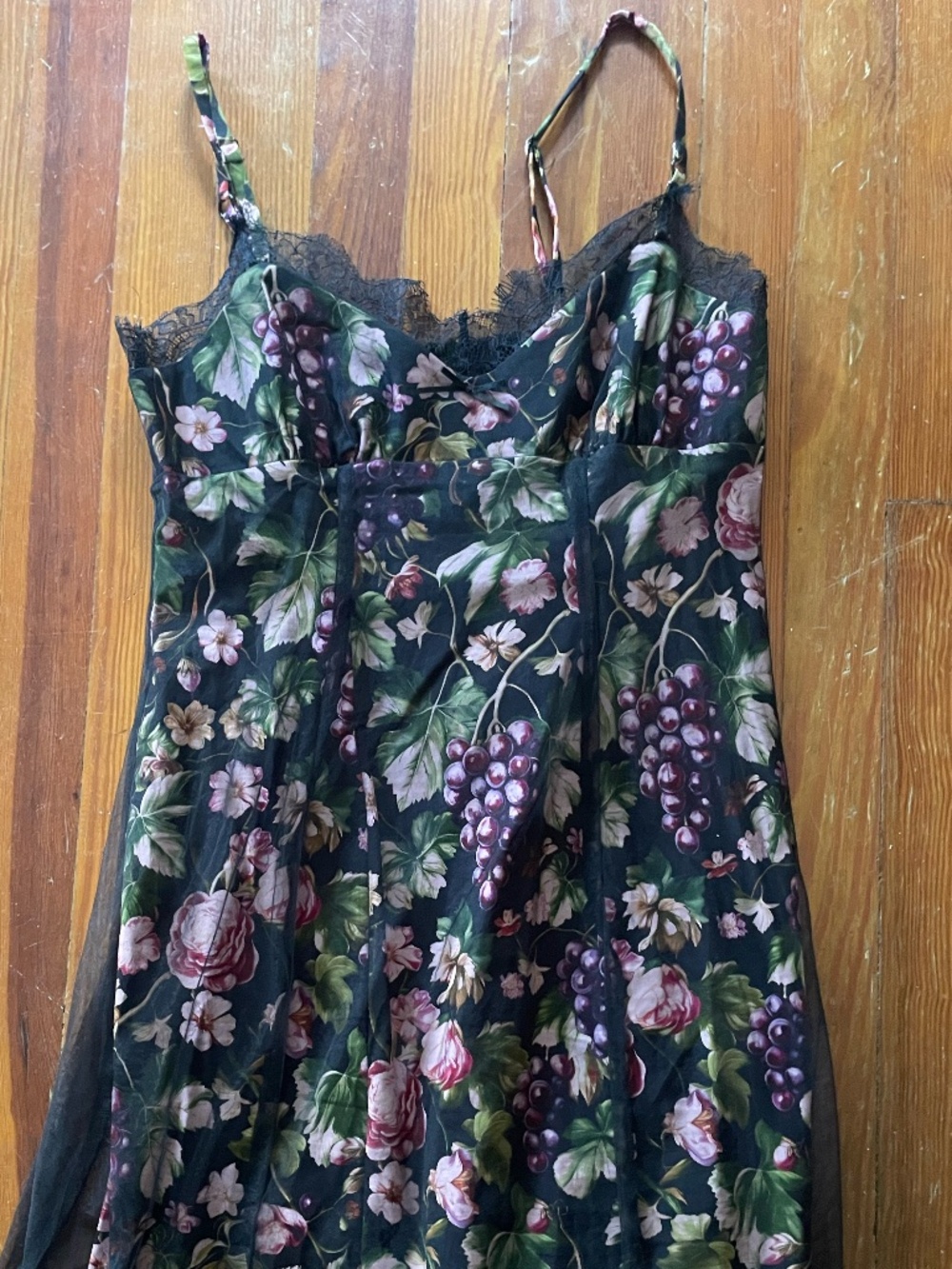 Maeve Floral Fruit Mesh Slip Dress